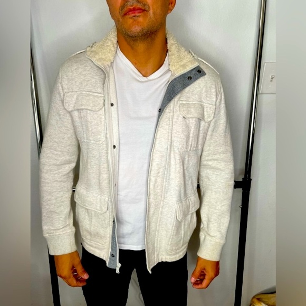 Mens Express jacket Sherpa faux fur mock collar